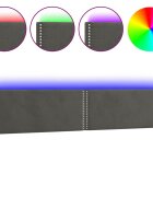 vidaXL Čelo postele s LED tmavě šedé 200x5x78/88 cm samet
