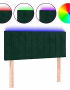vidaXL Čelo postele s LED tmavě zelené 80 x 5 x 78/88 cm samet