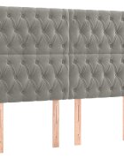 vidaXL Čelo postele světle šedé 144x7x118/128 cm sametové