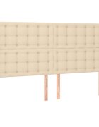 vidaXL Čelo postele typu ušák krémové 203x16x118/128 cm textil