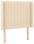vidaXL Čelo postele typu ušák krémové 93x16x118/128 cm textil