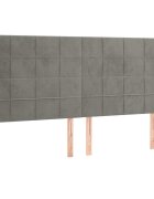 vidaXL Čelo postele typu ušák světle šedé 183x23x118/128 cm samet