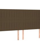 vidaXL Čelo postele typu ušák tmavě hnědé 203x23x118/128 cm textil