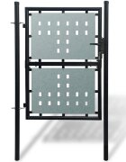 vidaXL Černá jednokřídlá plotová branka 100 x 150 cm