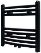 vidaXL Černý žebříkový radiátor obloukový ústřední topení 480 x 480 mm