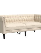 vidaXL Chesterfield pohovka 2místná len