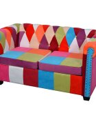 vidaXL Chesterfield pohovka 2místná textil