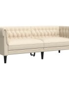 vidaXL Chesterfield pohovka 3místná len