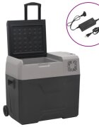 vidaXL Chladicí box s kolečky a adaptérem černý a šedý 30 l PP