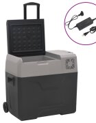 vidaXL Chladicí box s kolečky a adaptérem černý a šedý 50 l PP