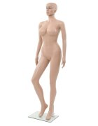 vidaXL Dámská figurína se skleněnou základnou béžová 180 cm
