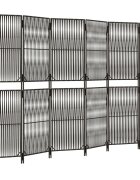 vidaXL Dělicí stěna 6 panelů šedá polyratan