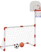 vidaXL Dětská fotbalová a basketbalová sada s míči 98 x 50 x 70 cm