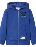 vidaXL Dětská mikina s kapucí na zip tmavě modrá melanž 92