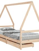 vidaXL Dětská postel se zásuvkami 90 x 190 cm masivní borové dřevo