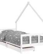 vidaXL Dětská postel se zásuvkami bílá 90x190 cm masivní borové dřevo