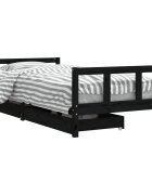 vidaXL Dětská postel se zásuvkami černá 90x200 cm masivní borové dřevo