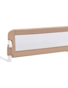 vidaXL Dětská zábrana k postýlce taupe 120 x 42 cm polyester