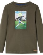 vidaXL Dětské tričko s dlouhým rukávem khaki 104