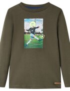 vidaXL Dětské tričko s dlouhým rukávem khaki 116