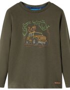 vidaXL Dětské tričko s dlouhým rukávem khaki 92