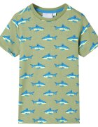 vidaXL Dětské tričko světle khaki 128