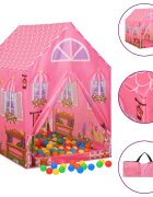 vidaXL Dětský hrací stan s 250 míčky růžový 69 x 94 x 104 cm