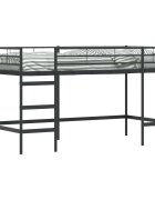 vidaXL Dětský patrový postelový rám Černá 90 x 200 cm Ocel