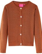 vidaXL Dětský pletený cardigan koňakový 116