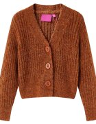 vidaXL Dětský pletený cardigan koňakový 92