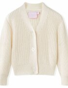 vidaXL Dětský pletený cardigan sněhově bílý 104