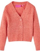 vidaXL Dětský pletený cardigan středně růžový 116