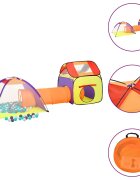 vidaXL Dětský stan na hraní s 250 míčky vícebarevný 338 x 123 x 111 cm