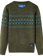vidaXL Dětský svetr pletený khaki 92