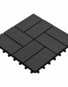 vidaXL Dlažba na terasu 11 ks Černá 30 x 30 cm WPC