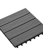 vidaXL Dlažba na terasu 3D design 11 ks Šedá 30 x 30 cm WPC