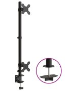 vidaXL Držák na dva monitory černý ocel VESA 75/100 mm