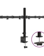vidaXL Držák na dva monitory černý ocel VESA 75/100 mm
