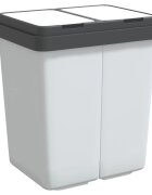 vidaXL Dvojitý odpadkový koš bílý 2 x 25 l