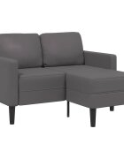 vidaXL Dvoumístná pohovka s lenoškou ve tvaru L šedá 125 cm umělá kůže