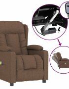 vidaXL Elektrické masážní křeslo hnědé textil