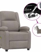 vidaXL Elektrické masážní křeslo taupe textil