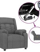 vidaXL Elektrické masážní křeslo tmavě šedé textil