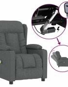 vidaXL Elektrické masážní křeslo tmavě šedé textil