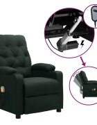 vidaXL Elektrické masážní křeslo tmavě zelené textil