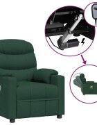 vidaXL Elektrické masážní křeslo tmavě zelené textil