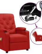 vidaXL Elektrické masážní křeslo vínové umělá kůže