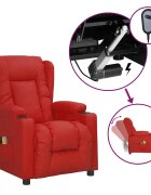 vidaXL Elektrické masážní křeslo vínové umělá kůže
