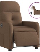 vidaXL Elektrické polohovací křeslo hnědé textil