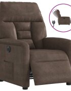 vidaXL Elektrické polohovací křeslo hnědé tkanina z mikrovlákna